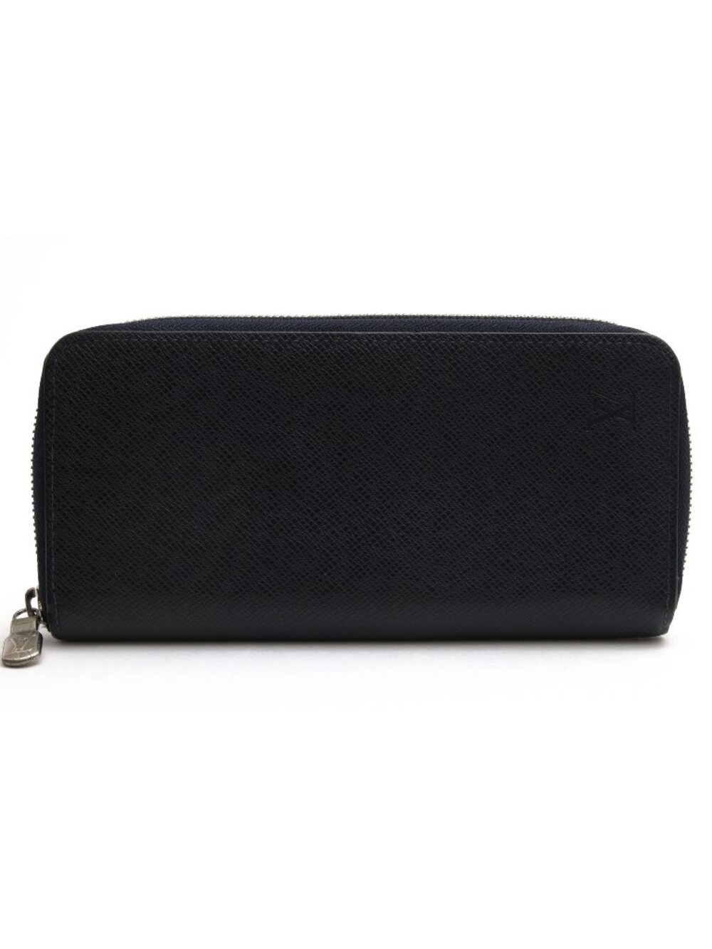 Louis Vuitton Wallet Leather Navy Zippy Vertical Taiga Ocean Coin Purse Round
